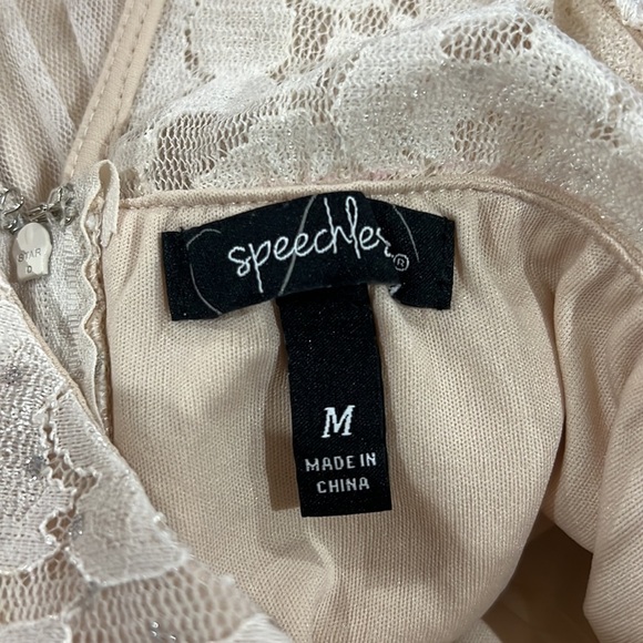 Speechless Lace Beaded Sequin High Neck Mini Dress Medium - Picture 5 of 5